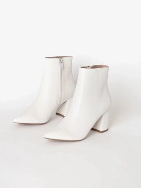 Steve Madde white Crocodile Block Heel Ankle Boots